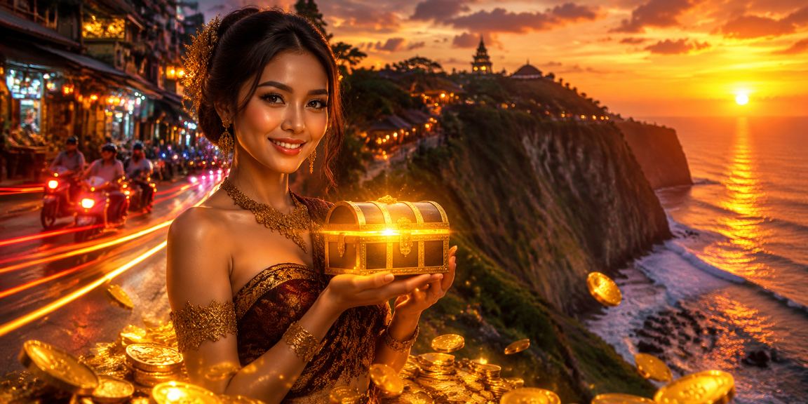 Lotre neon malam hari menggambarkan undian berhadiah promosi terkini